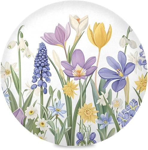 Miniatura 8 de Juego de 6 manteles individuales redondos de Halloween para mesa de cocina, manteles individuales lavables para mesa de cocina