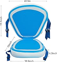 Vista 5 de Asiento de kayak, asientos acolchados universales cómodos e inflables desmontables, asiento de SUP ajustable para kayaks, botes de remos, barcos