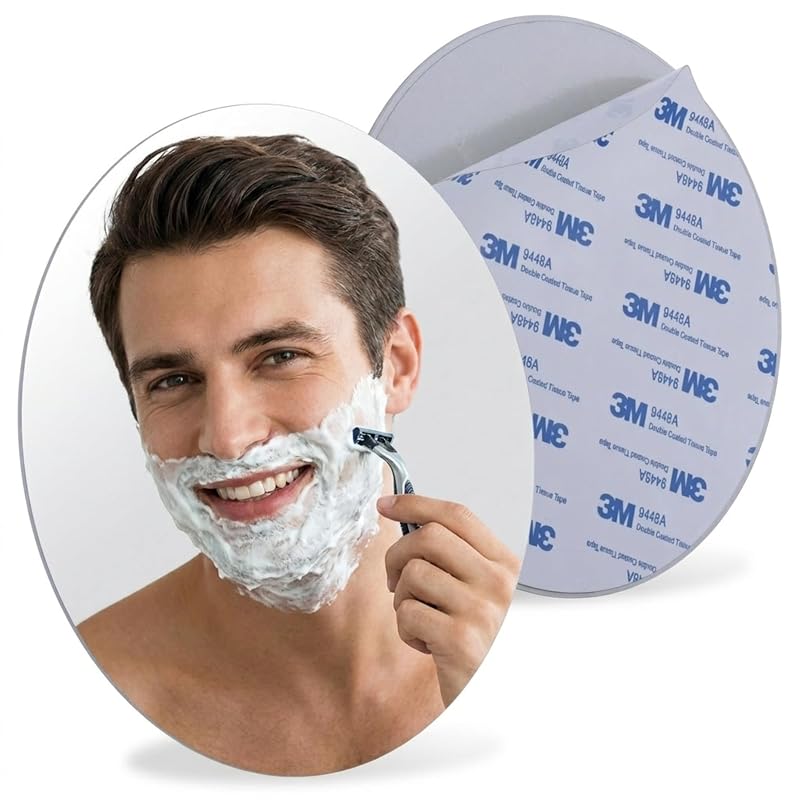 Espelho redondo MIRRORVANA para banheiro com adesivo, 15,24 cm