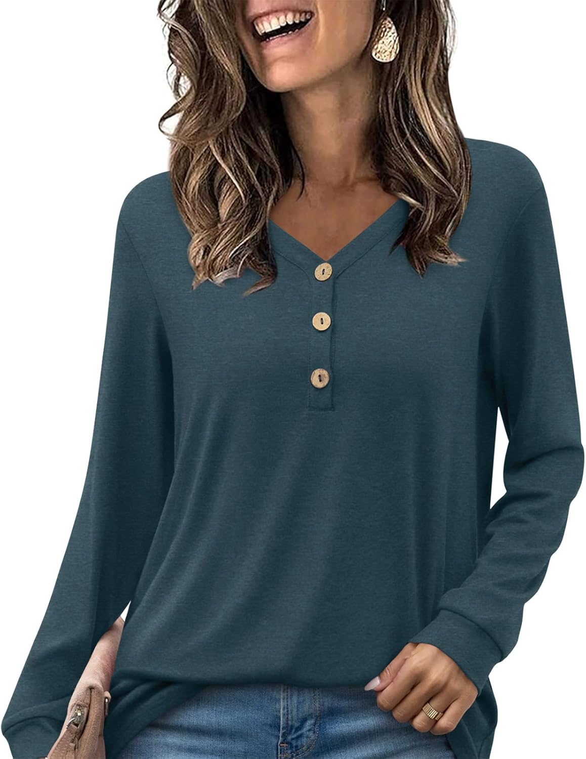 HOTGIFT Womens 2025 Blouse Winter Fall Long Sleeve...