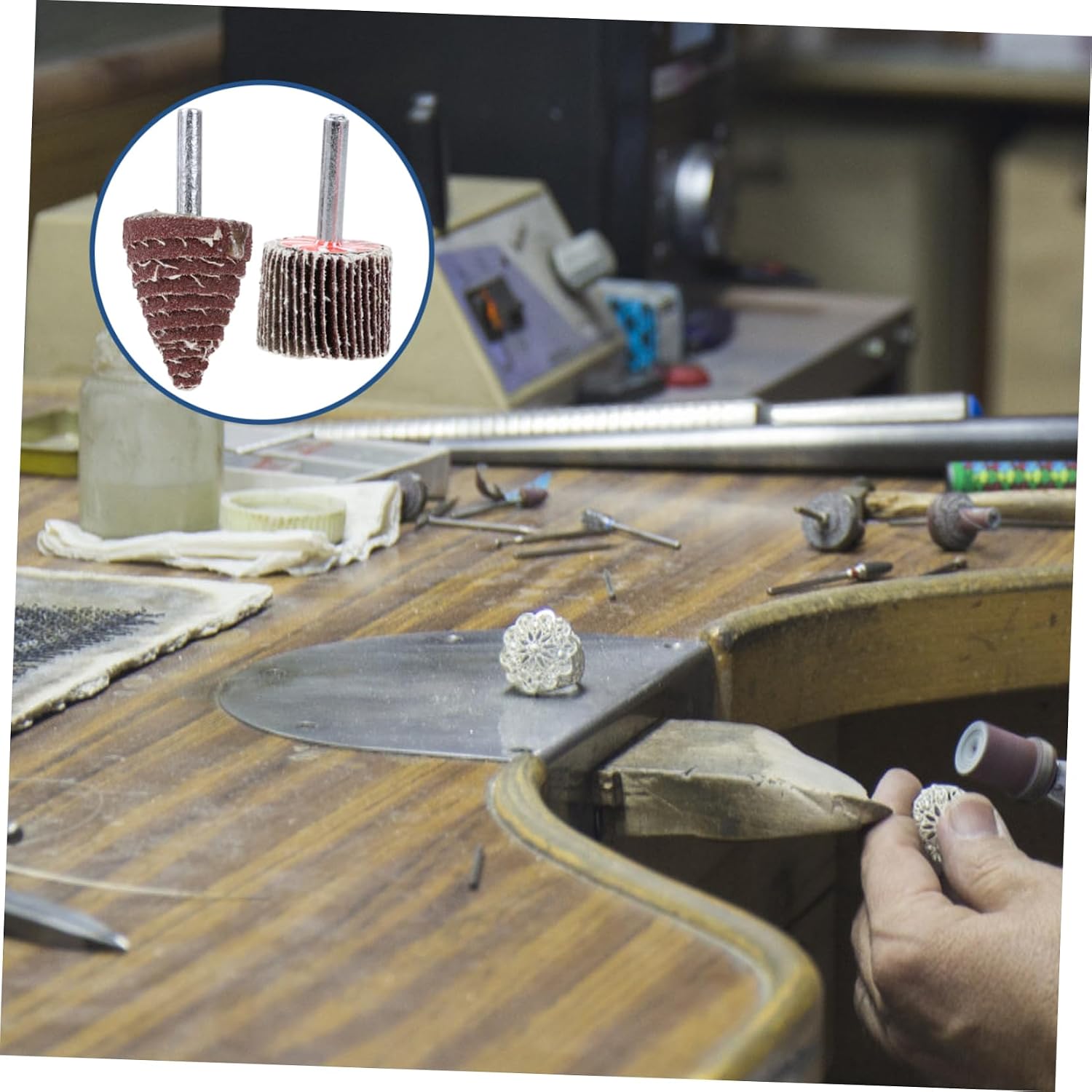 jojofuny 10pcs Electric Grinding Polishing Polishing Tool for Carving Curved and Deep for Finishing