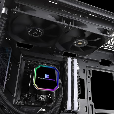 Thermalright Frozen Prism 240 Black CPU Liquid Cooler,Efficient PWM Controlled Pump 3300RPM,TL-E12 Series PWM Fan2,Water Cooling Computer Parts,for AMD AM4/AM5,Intel LGA1150/1151/1200/1700/1851