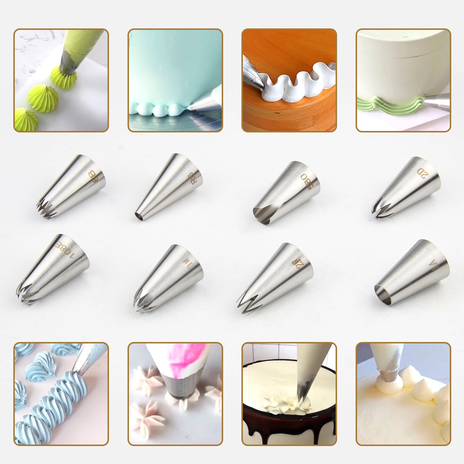 Douille à Pâtisserie Inox Petit Four - Douilles à Décorer Professionnelle Pour La Pâtisserie