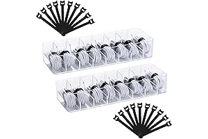 Set of 2 Phone Cable Organizer Box Stackable, A Clear Acrylic Charger...
