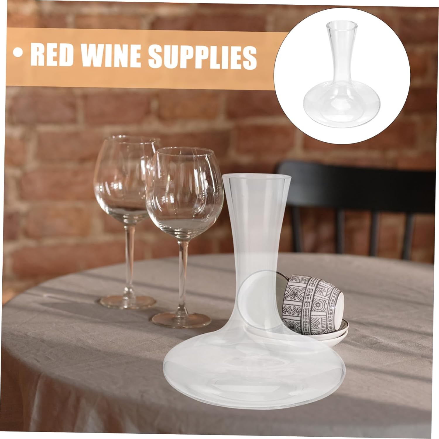 OUNONA Elegant Wine Decanter Red Wine Pourer Carafe Glass Liquor Divider for Whiskey Vodka Brandy