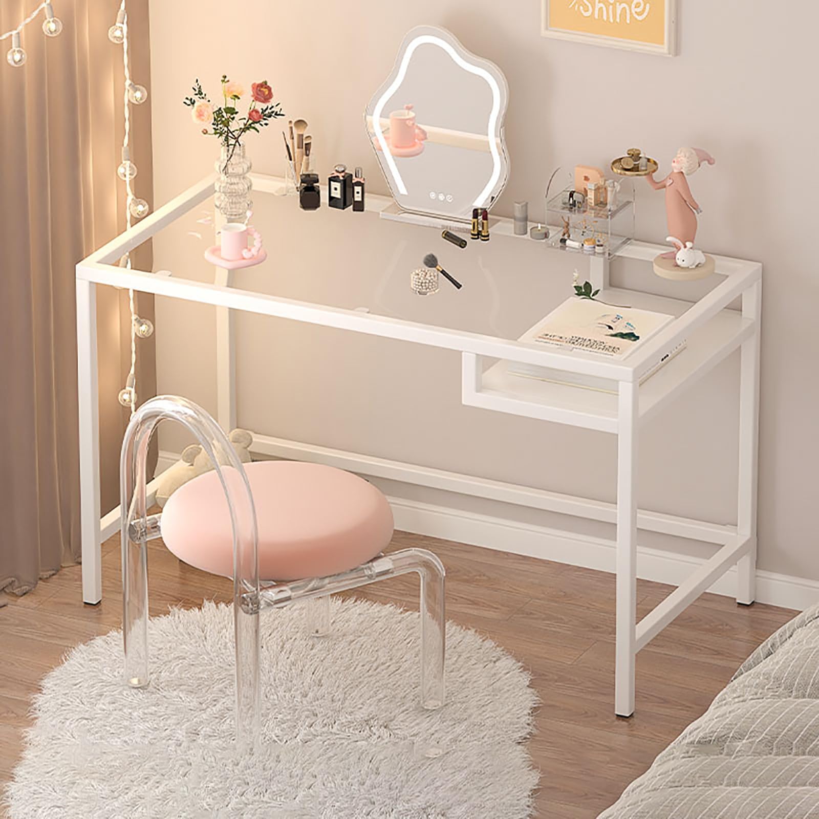 白いデスク　机　メイク用 白いデスク机メイク用