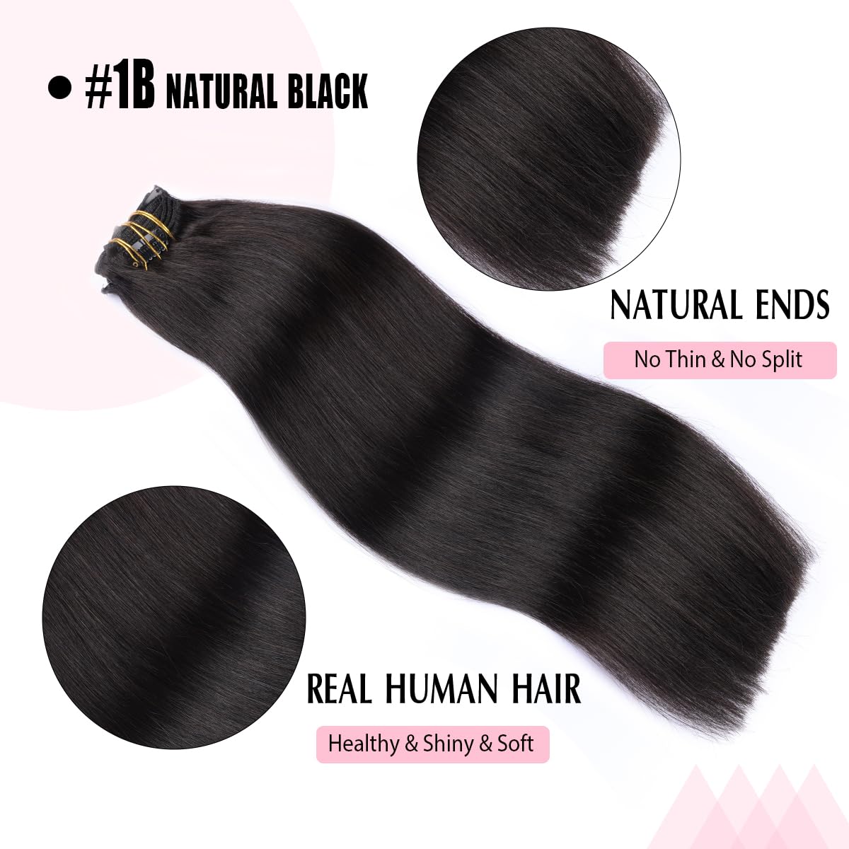 SURNEL Extensiones Clip Pelo Natural 100g 35cm 6 Piezas Castaño Chocolate Extensiones De Clip De Humano Real Extensiones Pelo Natural Remy (C#4-35cm) — view 68