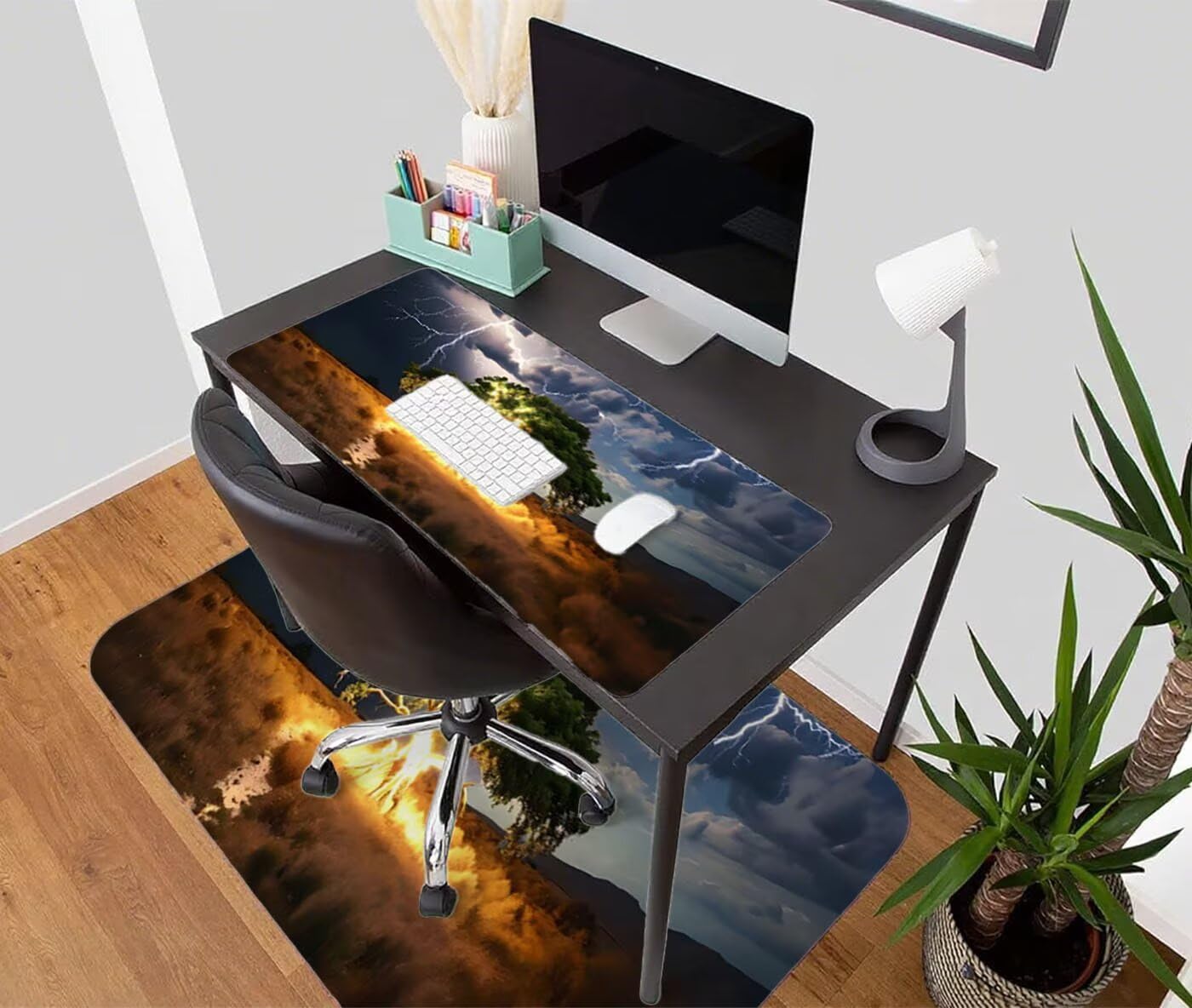 Alfombrilla de Ratón para Juegos, Árbol Alfombrilla Ratón XXL 1500 x 800 x 3 mm, Mouse Pad con Superficie Suave y Base de Goma Antideslizante, Iluminación Mouse Pad Desk Mat Extra Grande, Regalo S-637