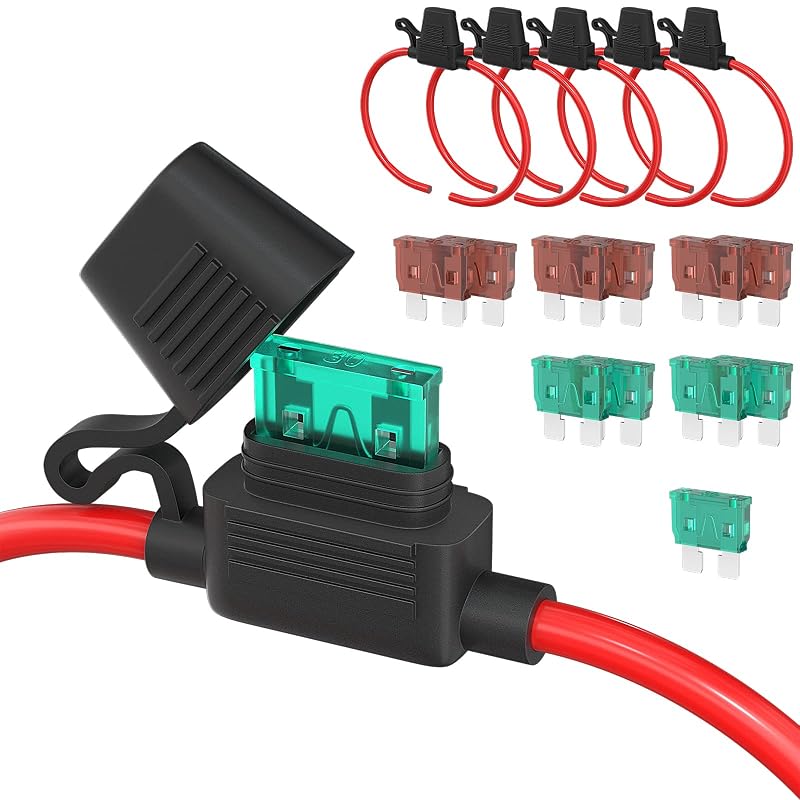 Porta-fusível automotivo em linha DAIERTEK 10 AWG 12 V para fusíveis ATC/ATO – Kit com 6