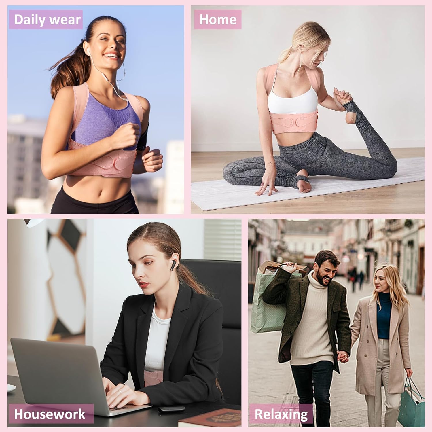 Back Posture Corrector for Women - Adjustable Lightweight Back Brace Posture Corrector Bras for Neck Shoulder Upper Back - Invisilite Posture Correct Hunchback Slouching Under Clothes (Medium)