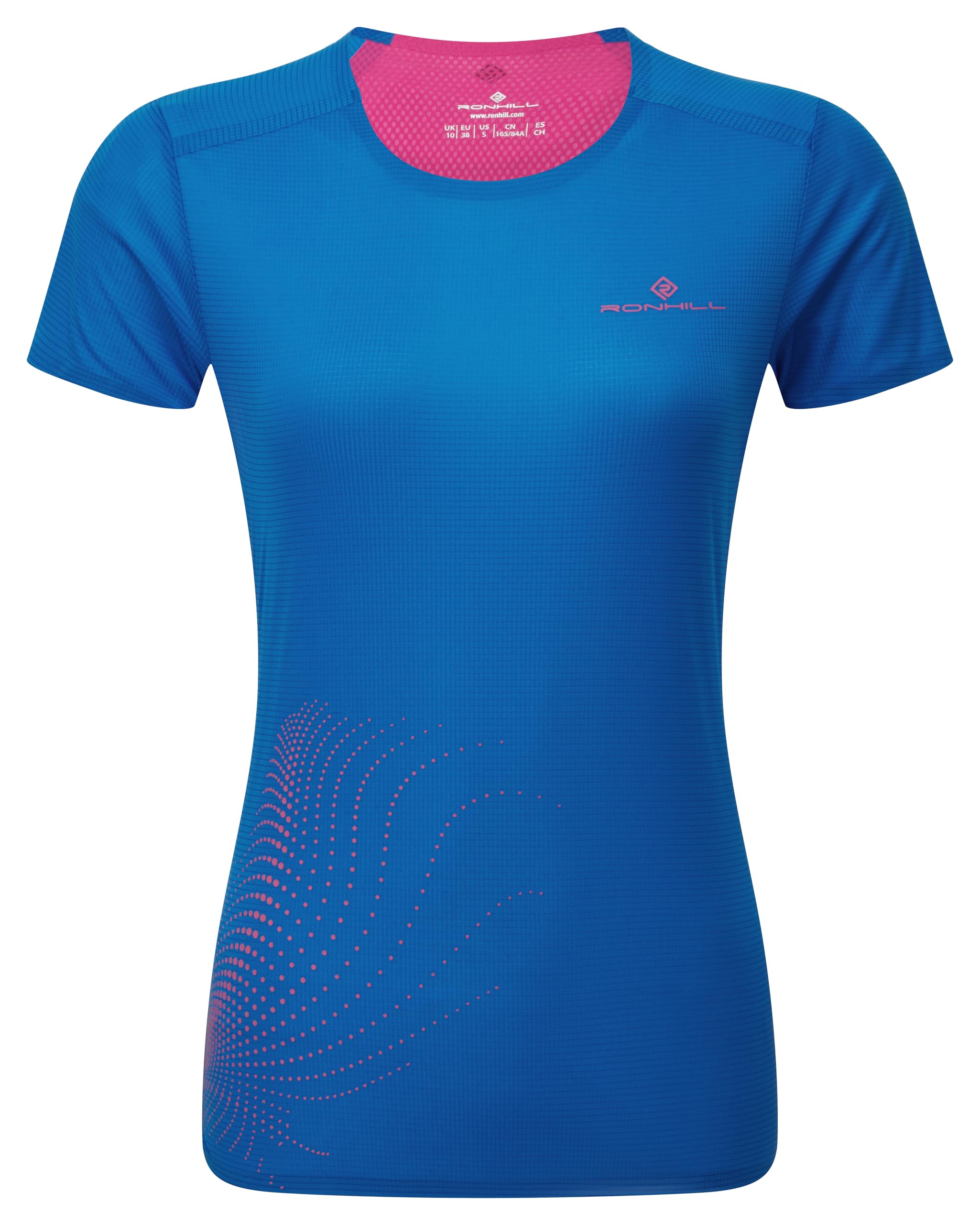 Ronhill Running, Wmn's Tech Race S/S Tee, ClassicBlue/Exuberance, 14