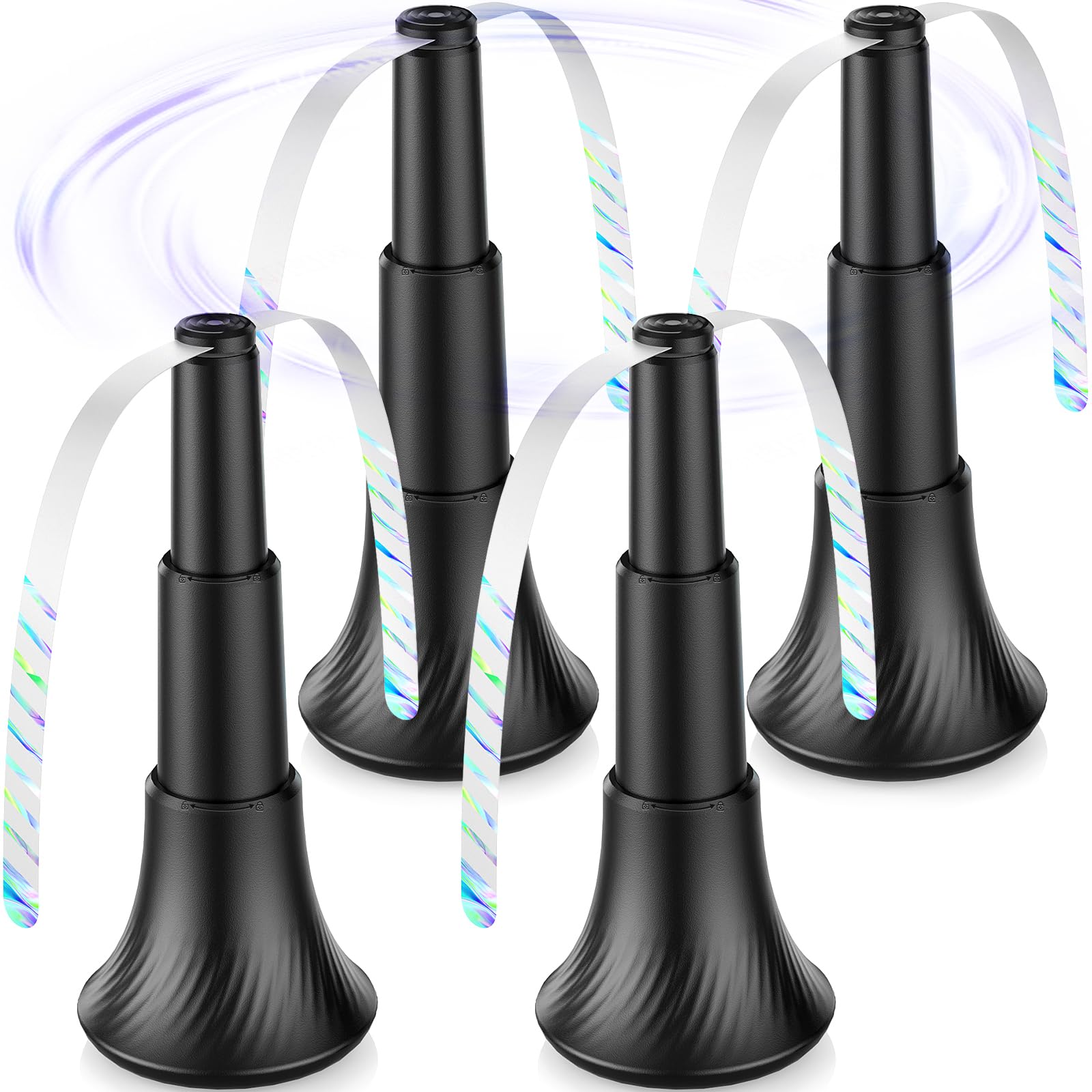 Lot de 4 Ventilateur Anti Mouche Pliable, Chasse Mouche de Table Portable avec Pales Souples et Crochet, Ventilateur Anti-Insectes pour Repas Intérieur et Extérieur, BBQ, Pique-Nique, Camping