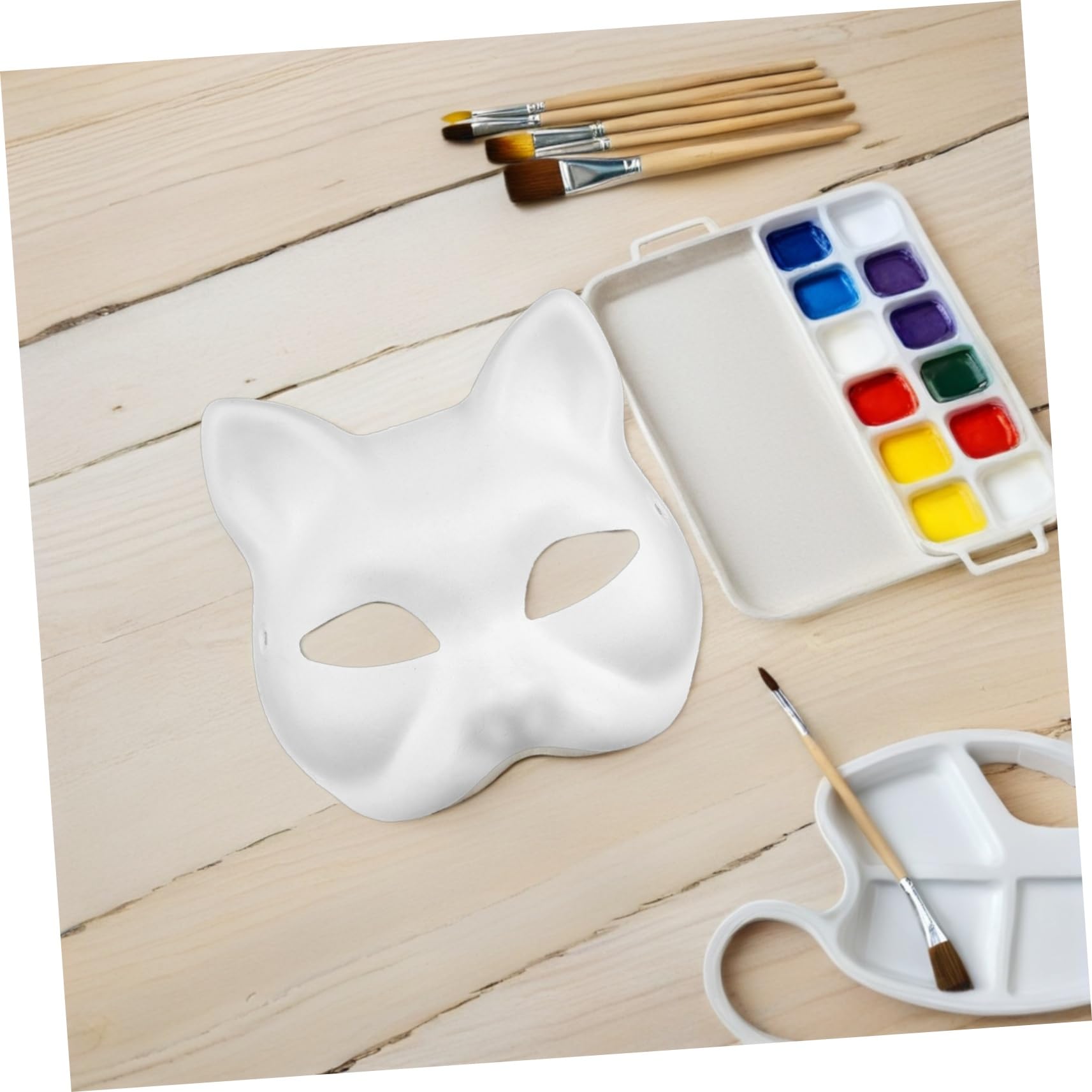 Milisten 16 Maschere Animali da Dipingere in Pasta Maschere Vuote Volpe e per DIY Feste Halloween e Progetti Artistici Gruppo
