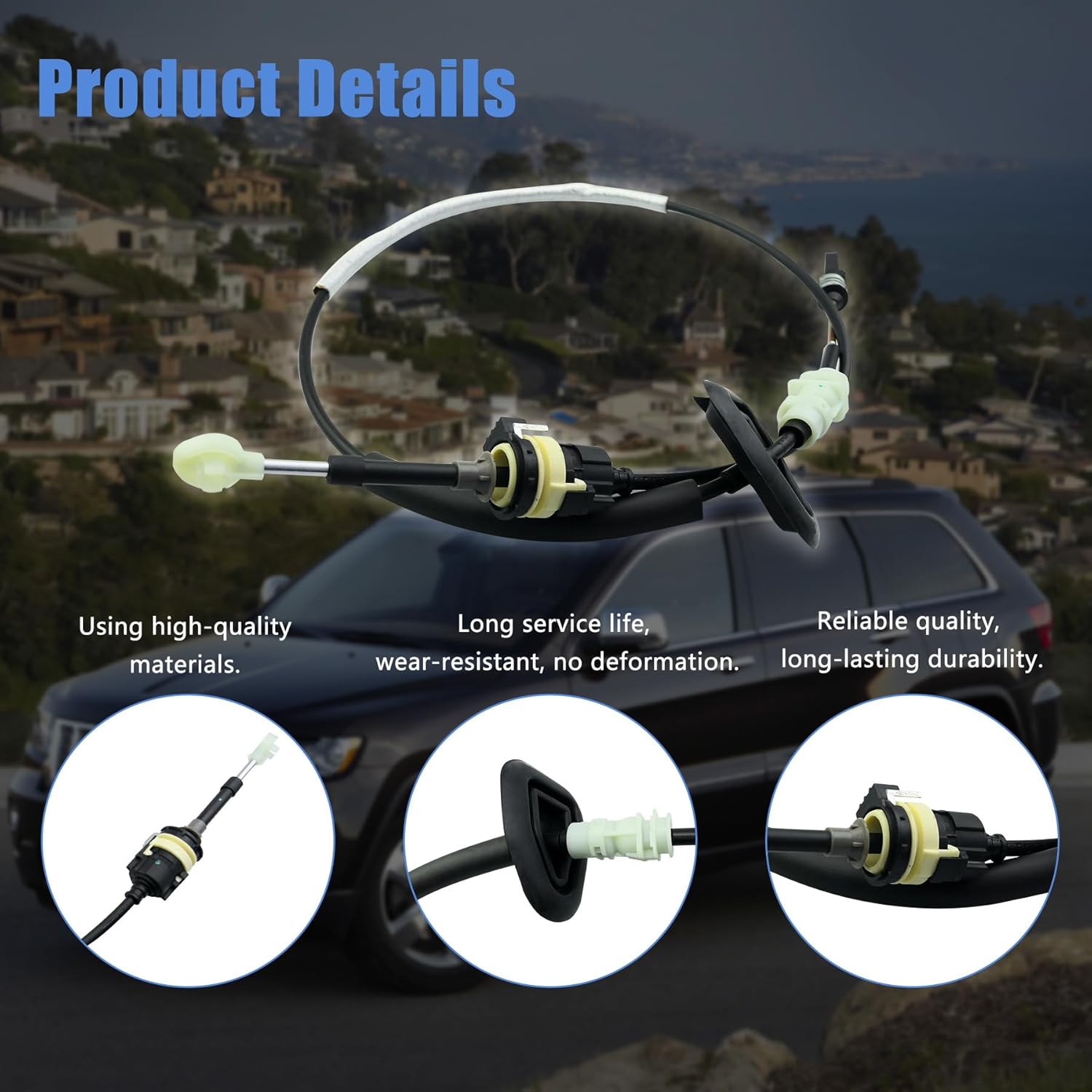 Transmission Gearshift Control Cable Fit for Dodge Durango 2011-2013 for Jeep Grand Cherokee 2011-2013 Replace SHGP-LX085