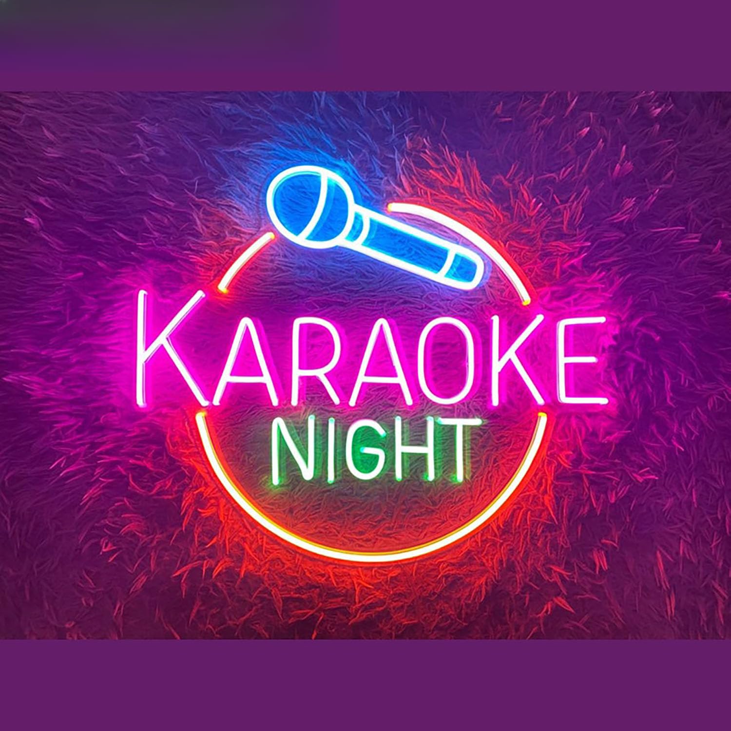 Karaoke LED Neon Sign for Wall Decor USB Adjustable Brightness Living Room Bars Pub Club Gatherings Art Wall Decor