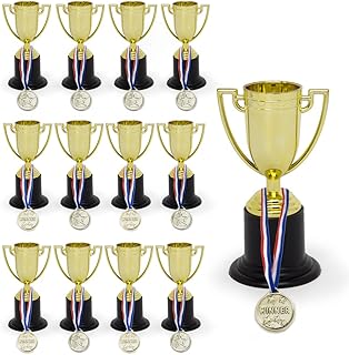 Sponsored Ad - KIDSTHRILL Bulk Pack of Trophy and Awards for Kids | 12 Piece Set Plastic Golden Cup Trophies l Great for P...