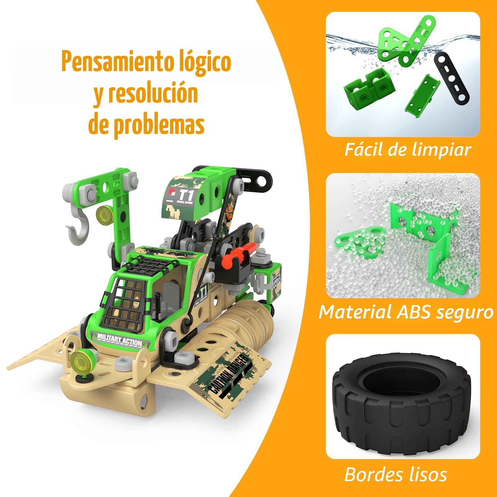 MOONTOY Bloques de Construcción para Niños 229 Piezas | Juegos Construccion Educativos Niños 4 5 6 7 8 9 10 Años,Juguetes para niños Stem Creatividad,Regalo para Niños 4-10 Años
