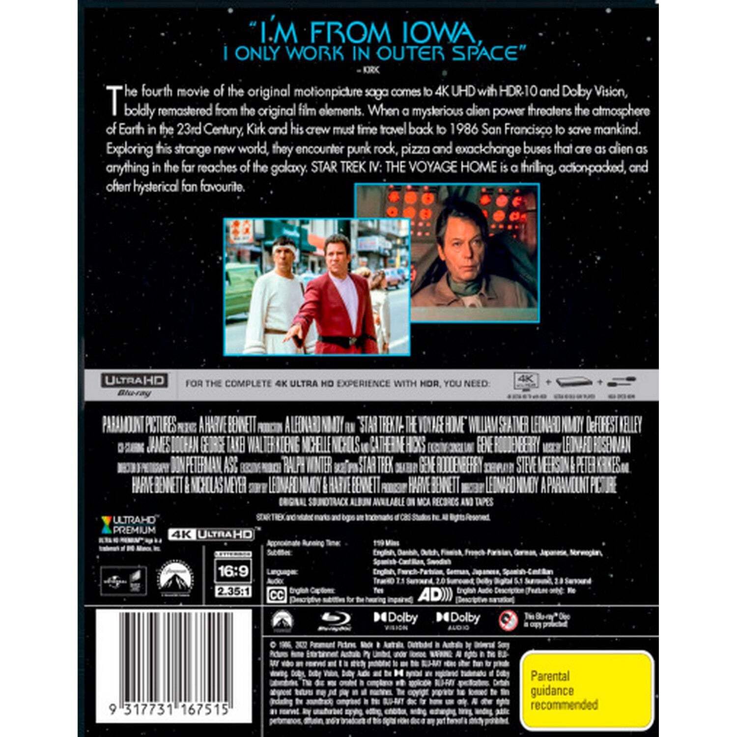 Star Trek IV: The Voyage Home | Star Trek 4 | Region Free