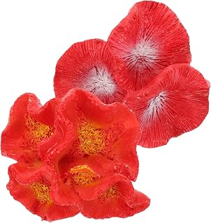 Realistic Fish Tank Landscaping 2pcs Resin Coral Reef Aquarium Decorations Plant Set for Fish Tank
