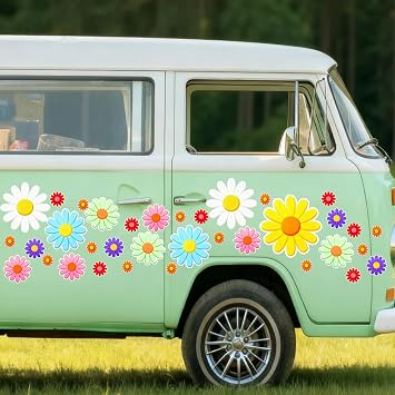 Flower Stickers Daisy Floral Car Decals Self Adhesive Vinyl Car Sticker Bumper Mirror Window Clings Laptop Wall Truck 167PCS