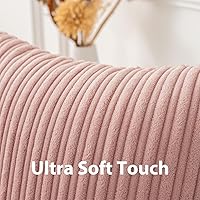 Vista 616 de UGASA - Juego de 2 fundas de almohada de terciopelo a rayas, funda decorativa para cojín con cremallera oculta para el hogar, sofá, dormitorio