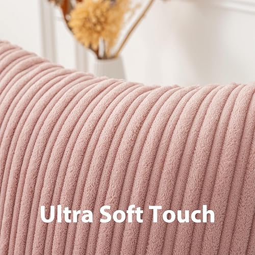Miniatura 616 de UGASA - Juego de 2 fundas de almohada de terciopelo a rayas, funda decorativa para cojín con cremallera oculta para el hogar, sofá, dormitorio,