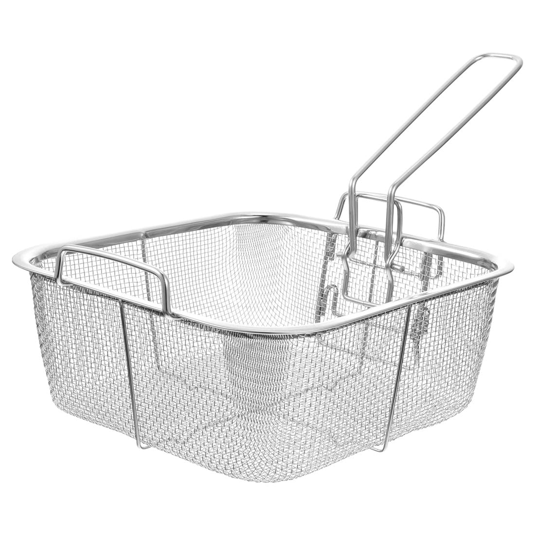 Vjsujehgy Square Frying Basket Deep Turkey Fryer Basket Stainless Steel Wire Mesh Serving Strainer Food Cooking Fryer Kichen Tool