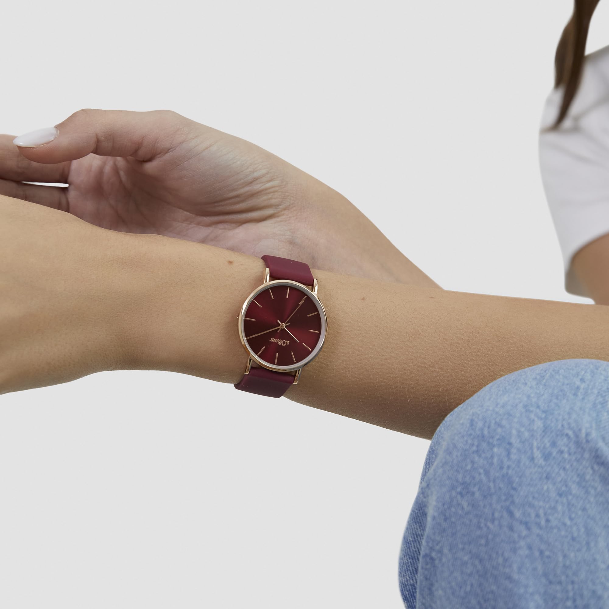 s.Oliver Reloj para Mujer con Correa De Silicona - 36 Mm -Atemporal Y Moderno - Varios Designs Wie Blumenprint, Brillantes Piedras O Clásico-Sencillo - Analógico Reloj De Pulsera con Movimiento De
