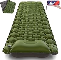 AKSOUL 10 cm önfelfújó kemping matrac zöld - 200 x 70 x 10 cm könnyű hordozható alvómatrac túrázáshoz 1