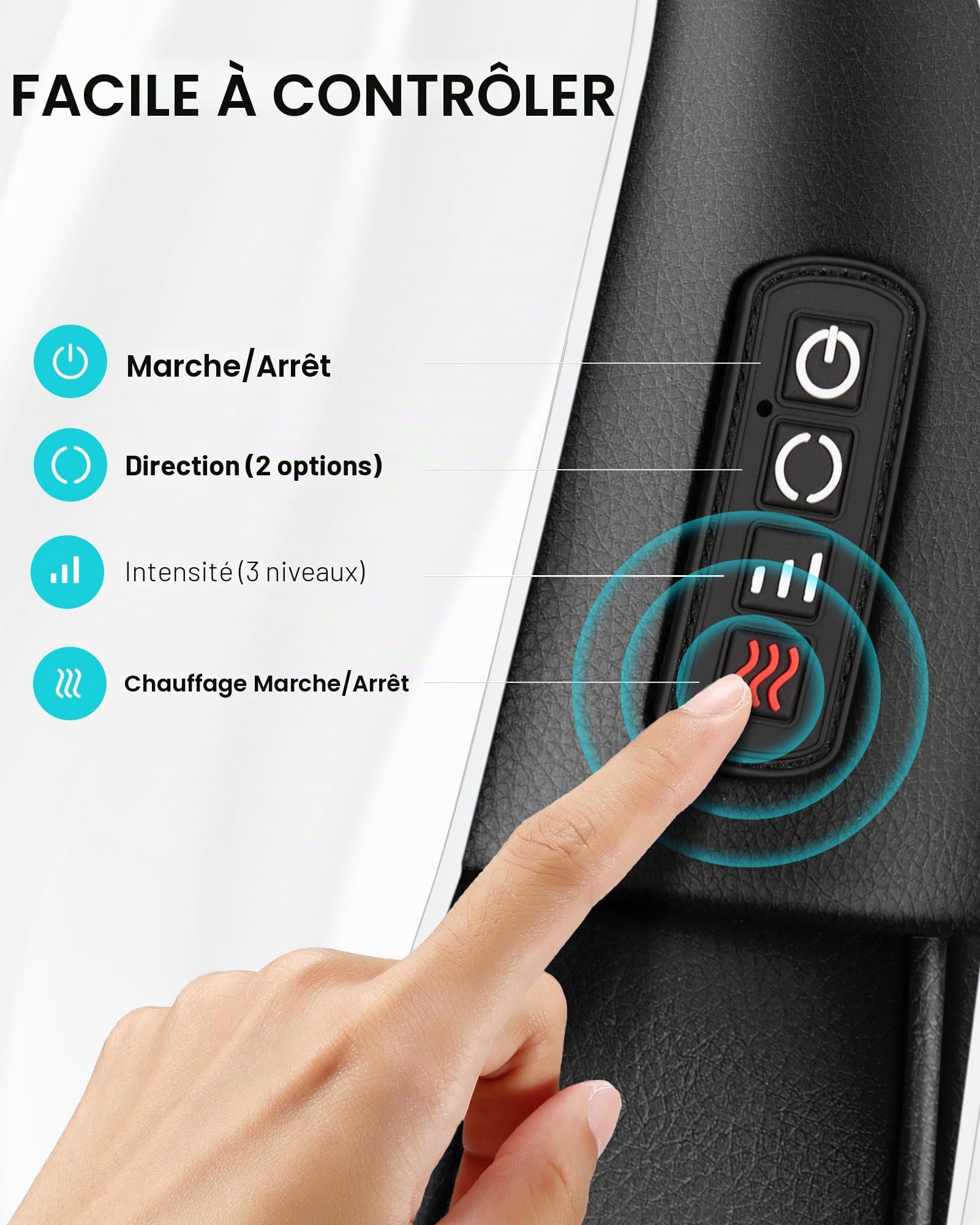 ALLJOY Masseur Cervical, Massage Dos et Cou Épaules avec Chauffage,Appareil de Massage Shiatsu Électrique avec Sac de Rangement,3D-rotation Vitesse Réglable, Cadeaux pour Meres Papa Femme Homme,Noir