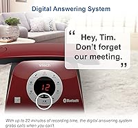 Vista 4 de VTECH VS122-16 Teléfono inalámbrico de diseño retro: Bluetooth conecta al celular, bloqueador de llamadas, sistema de contestación automática