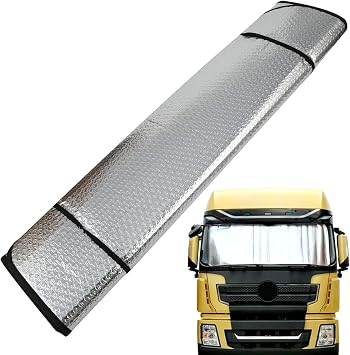 220x70cm Foldable Truck Windshield Sunshade With Suction Cups, Heat Insulation & UV Protection For Front Windshield, UniversalFIt For Trucks, Lorries, Automotive Sun Shield For Parking &Outdoor