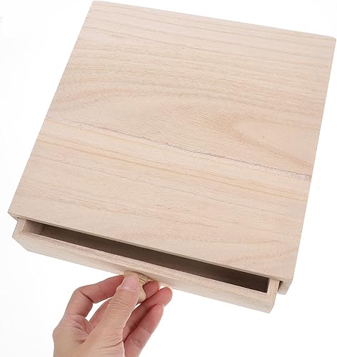 Miniatura 9 de 1 caja de cajón de madera para escritorio, apilable, bolsa de té, cajón de almacenamiento, caja de baratija sin terminar, organizador de joyas,
