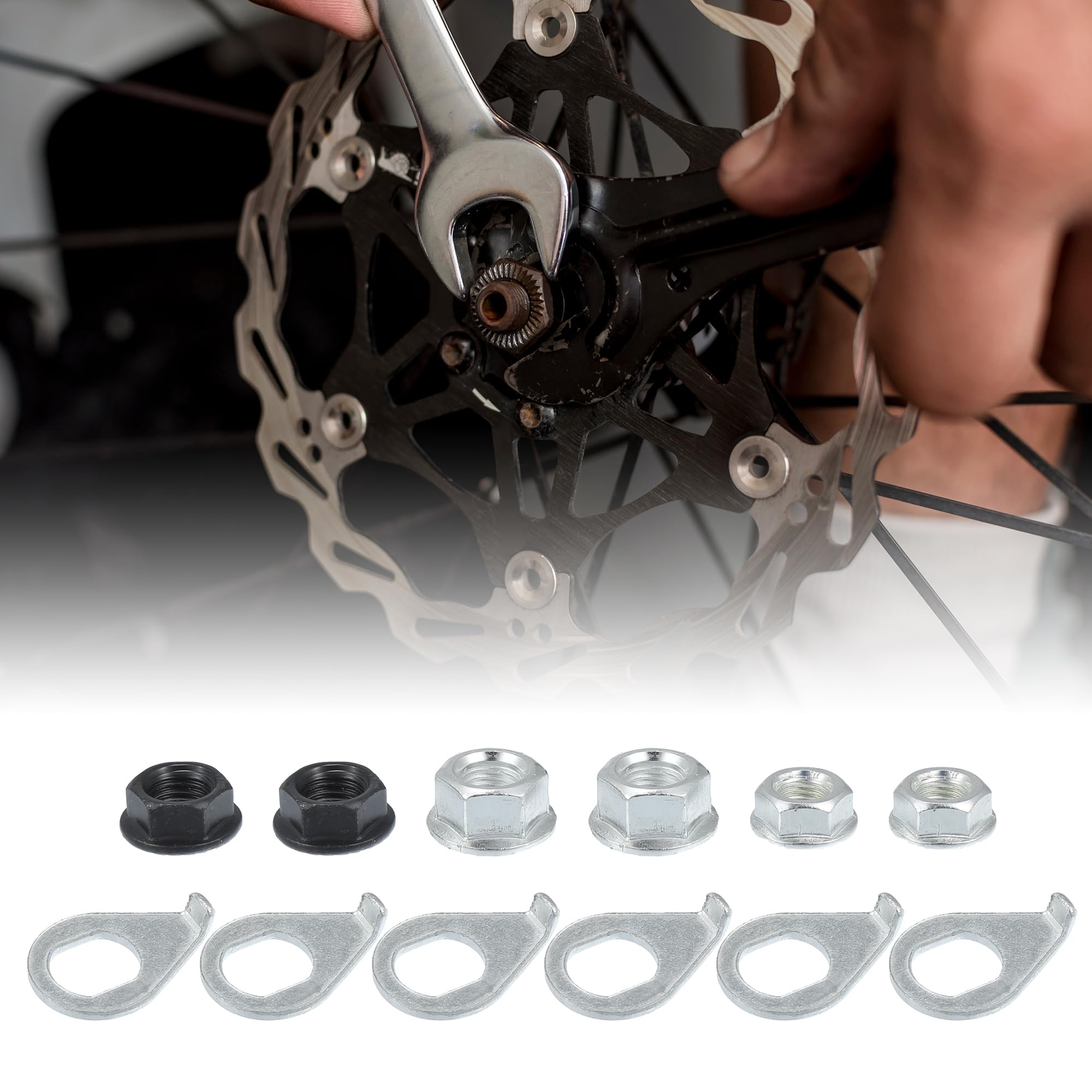 売り切れスーパーバリュー 自転車用ナットセット（脱輪防止用ワッシャー付） Amazon | uxcell 自転車ナットと自転車安全ワッシャーキット M8/M9.5