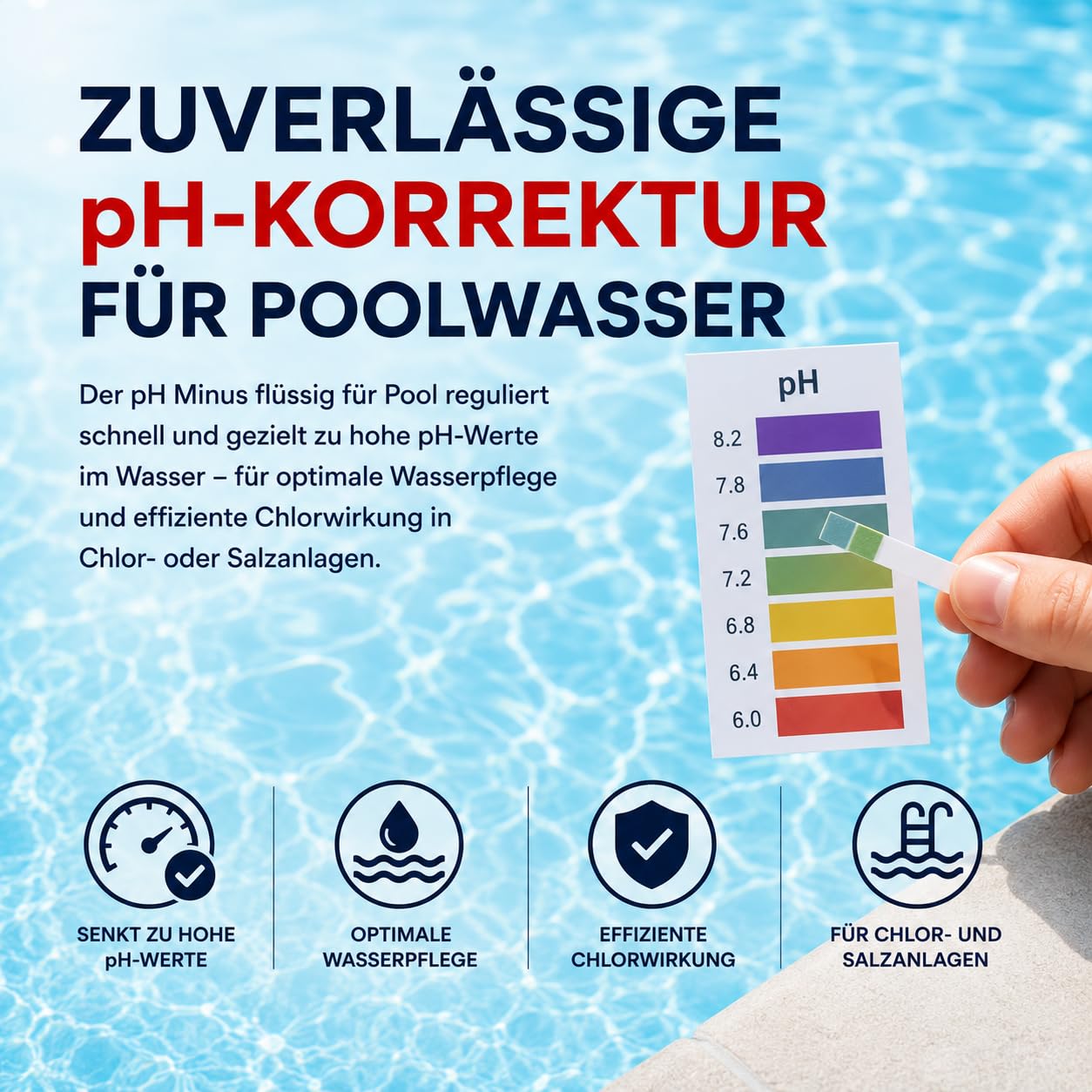 HERRLAN® pH Minus 10 litres / 11 kg – Réducteur de pH Liquide pour Piscine & Bassin – Régulation Professionnelle du pH pour systèmes au Chlore et à l’Eau salée – Fabriqué en Allemagne