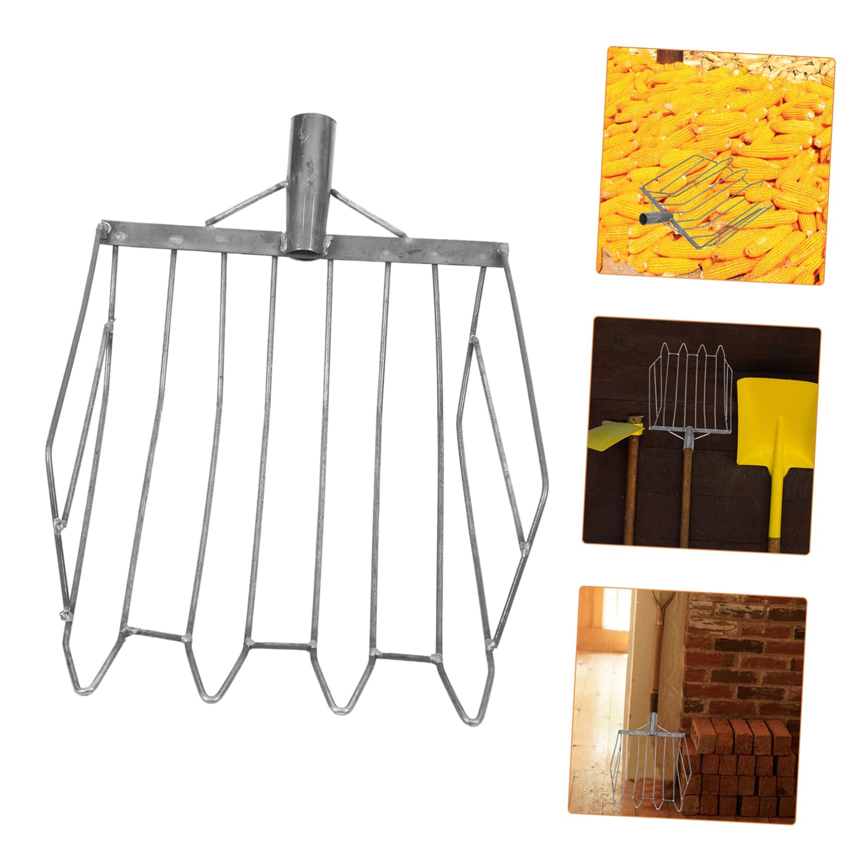 OFFSCH Large Metal Corn Shovel Durable Gardening Hand Trowel for Collecting Maize Coal Briquette Shoveling and Dustpan Tasks Lightweight and Ergonomic Design for Easy Use