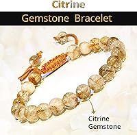 Vista 134 de Adjustable Crystal Bracelet – Gemstone Bead Bracelet with Adjustable Macrame String – Chic Gemstone Bracelet for Men and Women – 8mm Round Healing