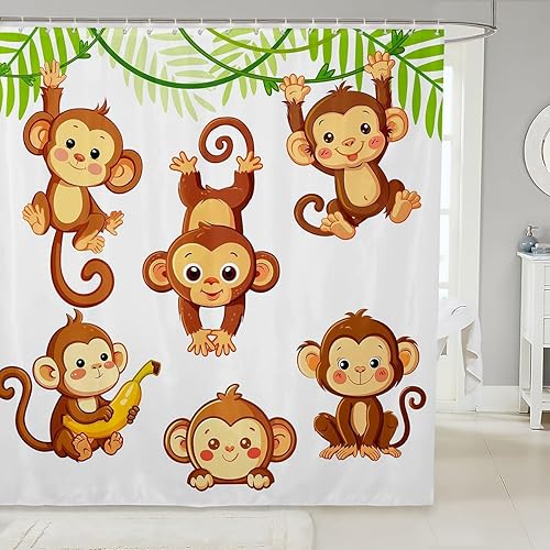 Miniatura 17 de Manfei Musical Shower Curtains Retro Musical Notes Print Bathroom Curtains for Kids Boys Girls Room Decor, Music Theme Waterproof Bath Curtains with
