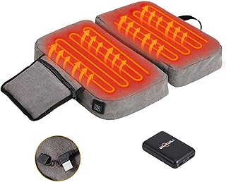Quauli Heated Stadium Seat Cushion Portable Stadium Warm Seat Folding Stadium Bleacher Bench Cushion, Foldable Camping Seat Lightweight Padded Seat, USB Heated Seat Pad for Camping, Stadium, Office, Park (Battery Pack Included)