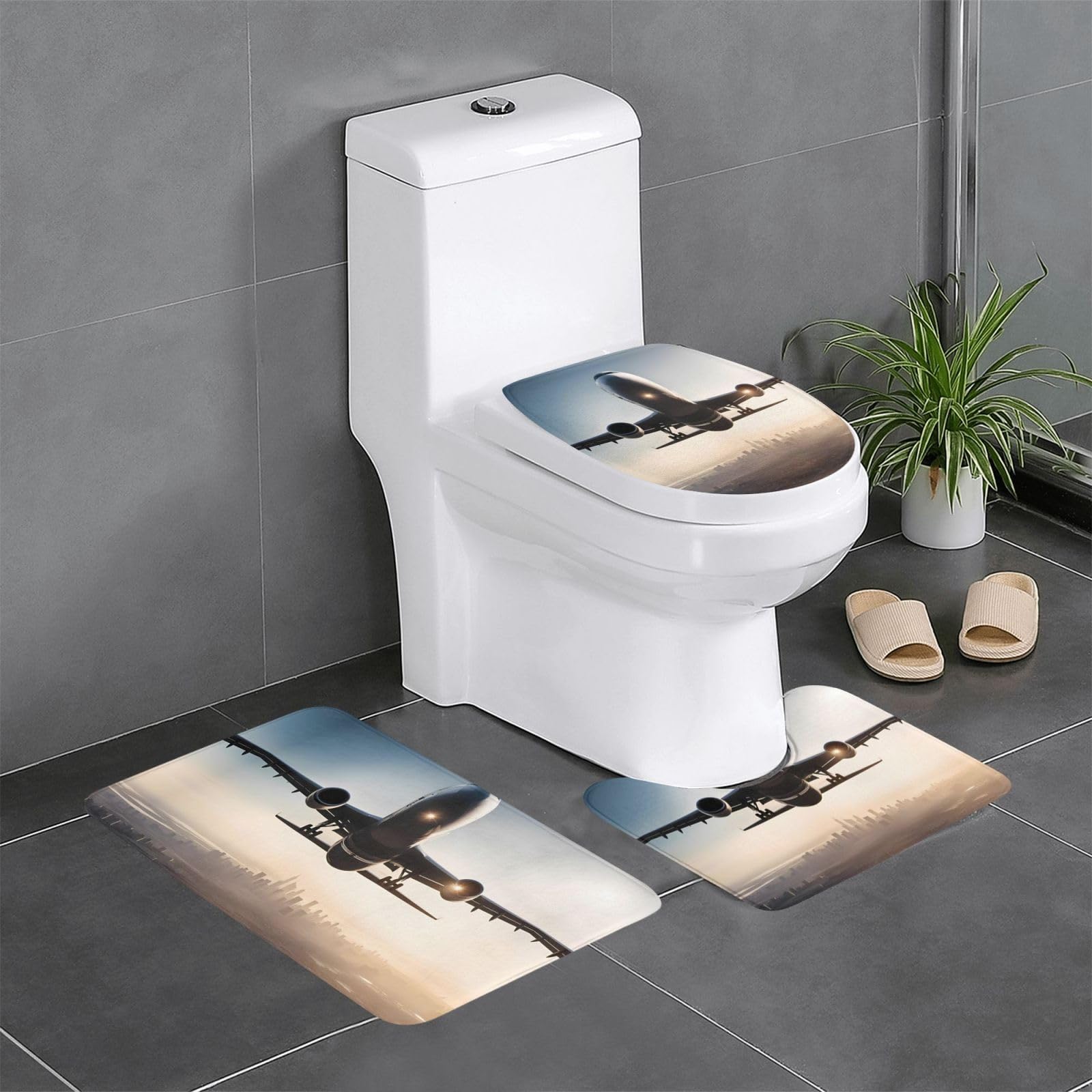 Tapis de sol salle de bain antidérapant contre les glissades lot de 3 tapis WHJSSF