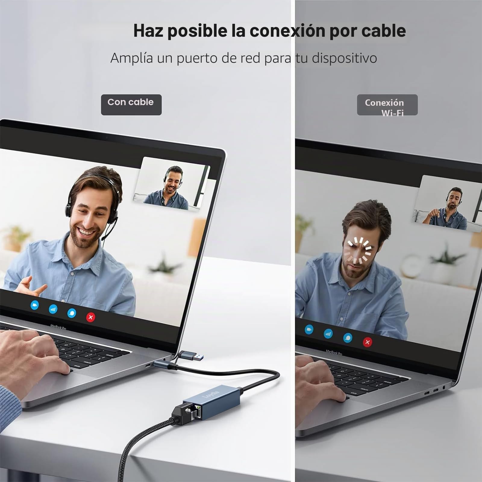 Loydia Adaptador USB C a Ethernet, Type-C a Gigabit LAN Ethernet Adaptador de Red USB 3.0 a Gigabit RJ45 ethernet 1000mbps para Laptop, MacBook, Huawei, Tablet