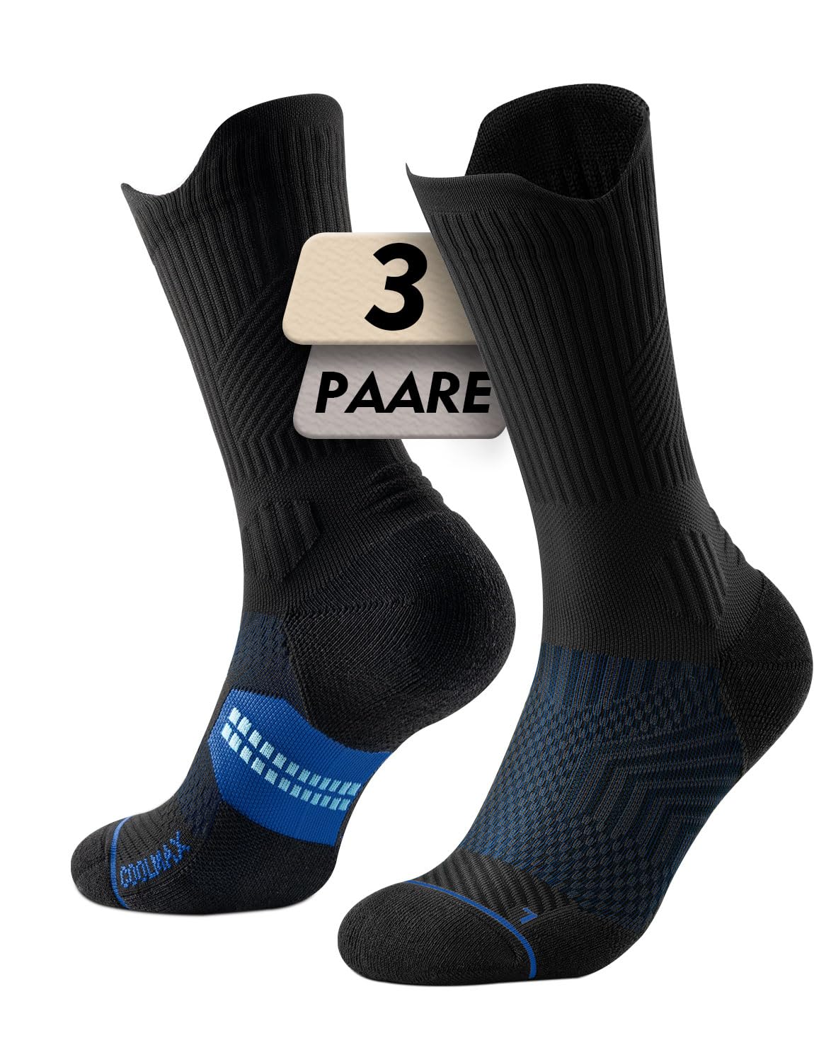 Juclise Laufsocken Kompressions Wandern Bambus Coolmax Anti-Blasen running hiking Sport Gym fahrrad funktionssocken