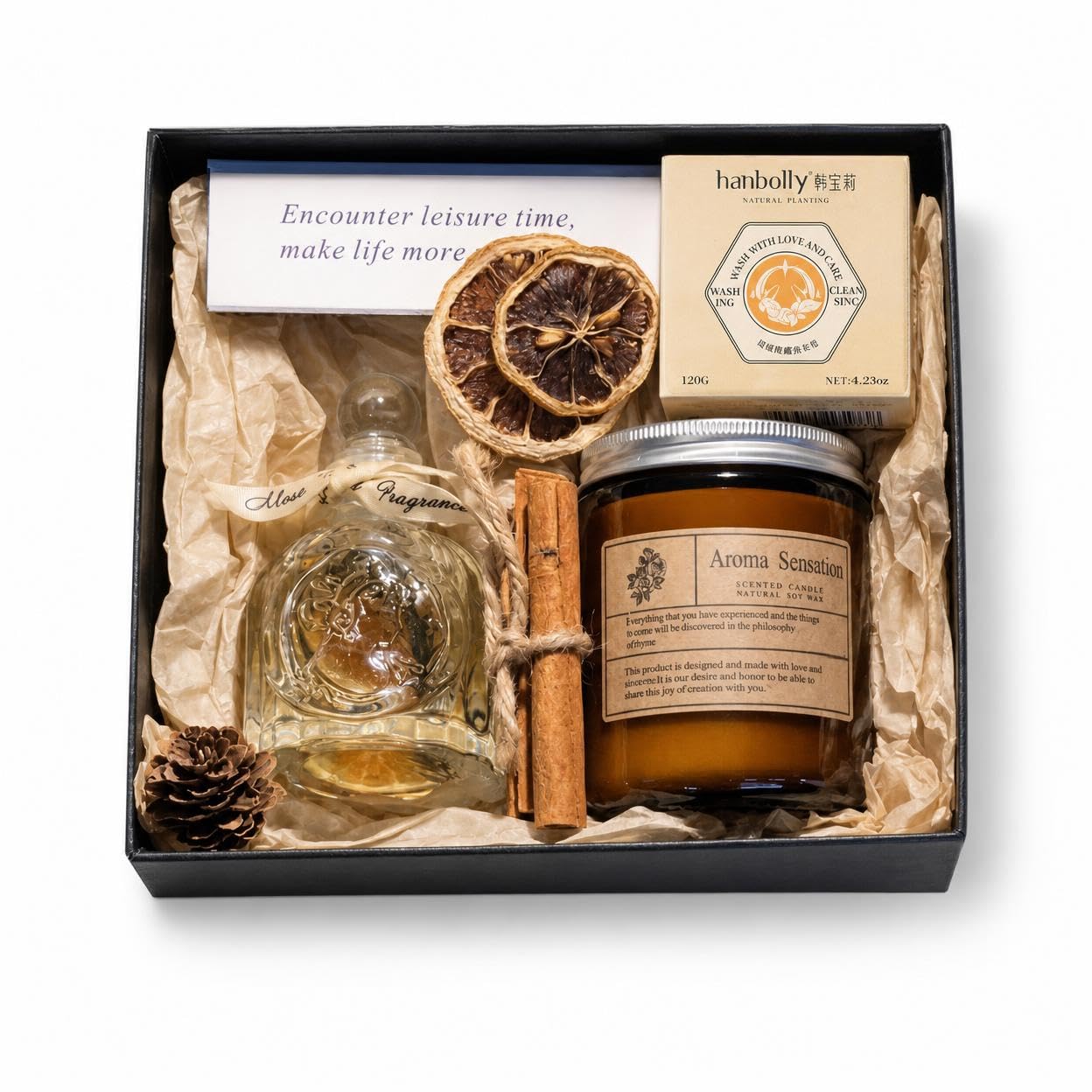 Set Regalo Velas Aromáticas Perfumadas con Aceites Esenciales, Soja, Vela Jabón para Mujer
