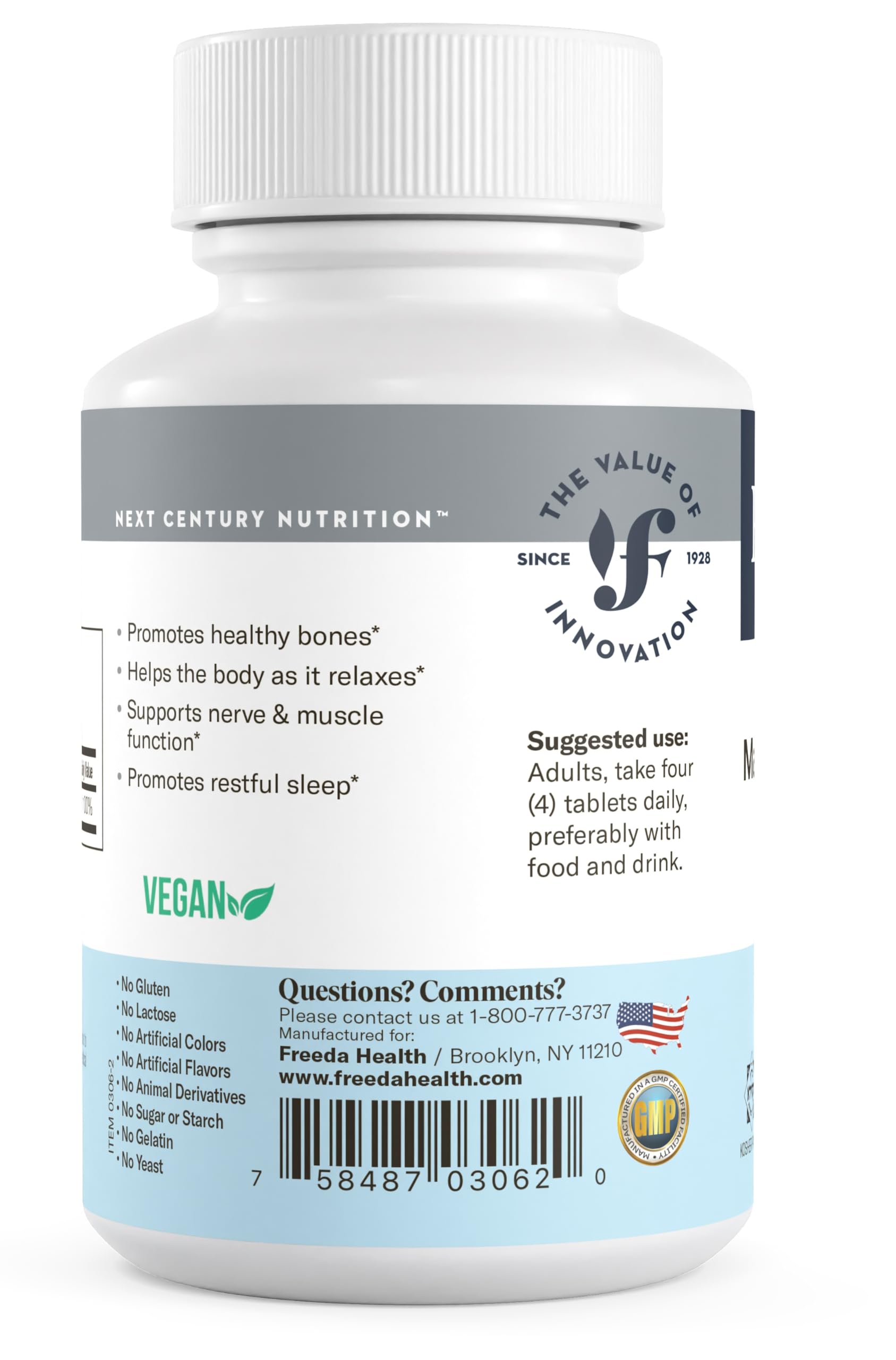 FREEDA Magnesium Citrate Powder for Bone, Joint, & Muscle Support 250 Count — Amazon image 5