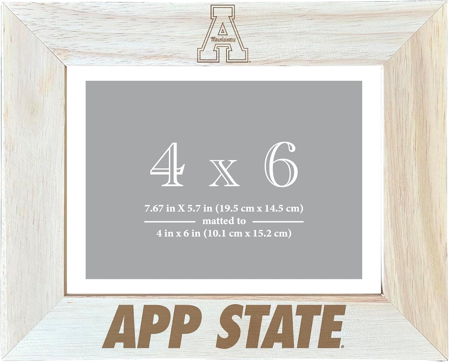 R and R Imports Appalachian State Wooden Photo Frame Printed Design Matted to 4 x 6 Inch Officially Licensed Collegiate Product