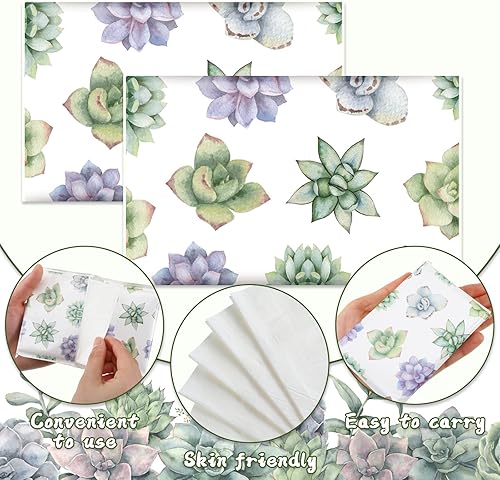 Miniatura 27 de Geyee Paquete de 50 paquetes de pañuelos faciales de viaje, pañuelos desechables de bolsillo para invitados de boda, viajes, bolsa escolar