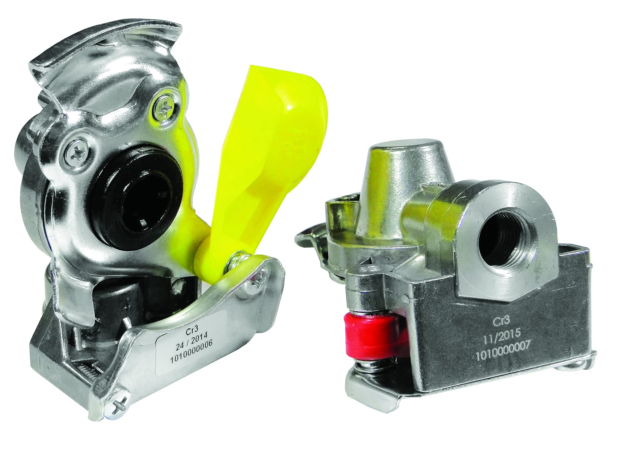 Ryme Automotive Kit Freno Aire Camión Remolque, 2X Serpentines Aire Pur M16x1,5 Rojo y Amarillo 5M con Cabeza Acoplamiento Automaticas y Manuales. Manetas Incluidas
