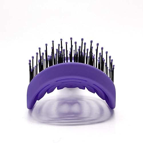 Miniatura 8 de NuWay 4HAIR DoubleC PRO - Cepillo desenredante de doble curvatura patentado en Estados Unidos es seguro para secador de pelo (jacinto)