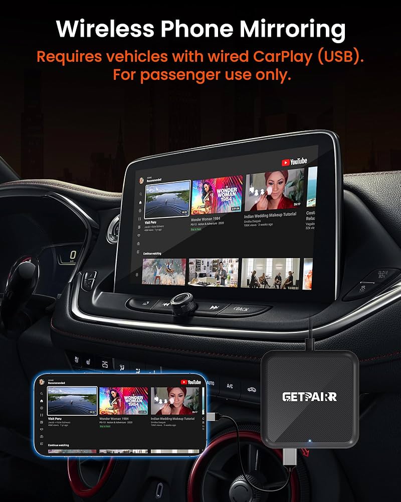 【GetPairr TV】Car TV Mate Pro Max Pairr Max Pro Wireless CarPlay/Android auto with video