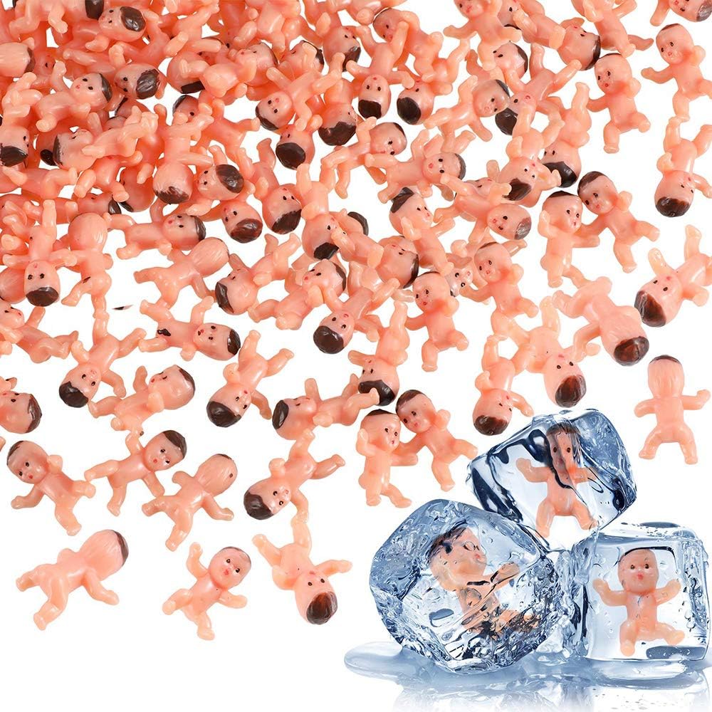 DesignerBox 200 Pieces Mini Plastic Babies, 1 Inch Baby Doll for Baby Shower Party Favors Ice Cube Game Party Decoretions Baby Bathing and DIY Crafting (Latin)